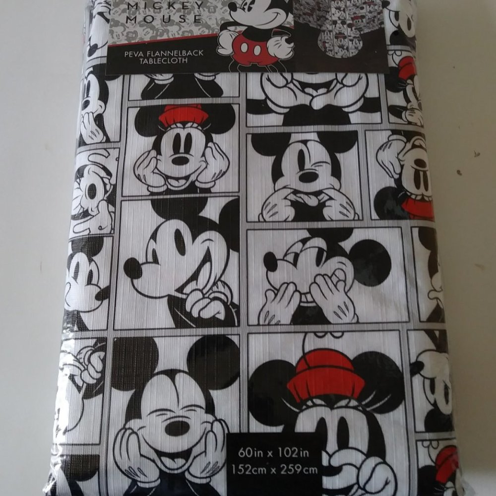 SOLD SOLD SOLD Disney Mickey Minnie Mouse FLANNEL BACK Tablecloth - Picture 11 of 16